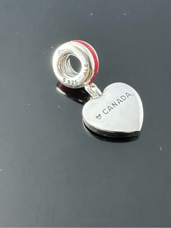 Pandora Canada Flag Maple Leaf Dangle Charm 925 Ale Silver - Picture 2 of 4